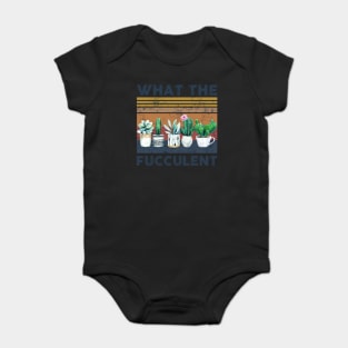 What the Fucculent Cactus Succulents Gardening Retro Vintage Baby Bodysuit